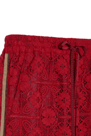 【先行予約】レースワイドパンツ Red