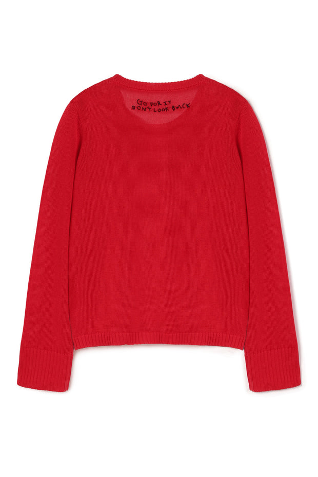 【YU×WRINN 先行予約】エンブロイダリーツインニット Red