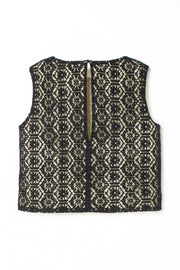 Tulle Layered Lace Top Black
