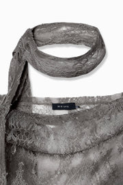 【先行予約】スカーフ付ワンショルTOP Black