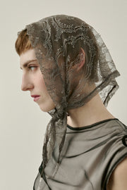 【先行予約】レーススカーフ Gray Beige