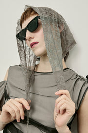 【先行予約】レーススカーフ Gray Beige