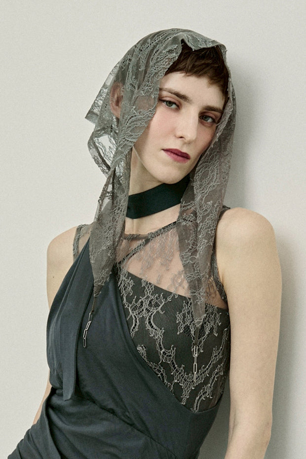 【先行予約】レーススカーフ Gray Beige