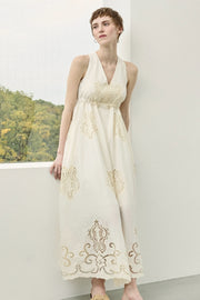 【先行予約】刺繍レースドレス Off White