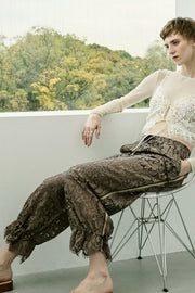 【先行予約】レースワイドパンツ Brown