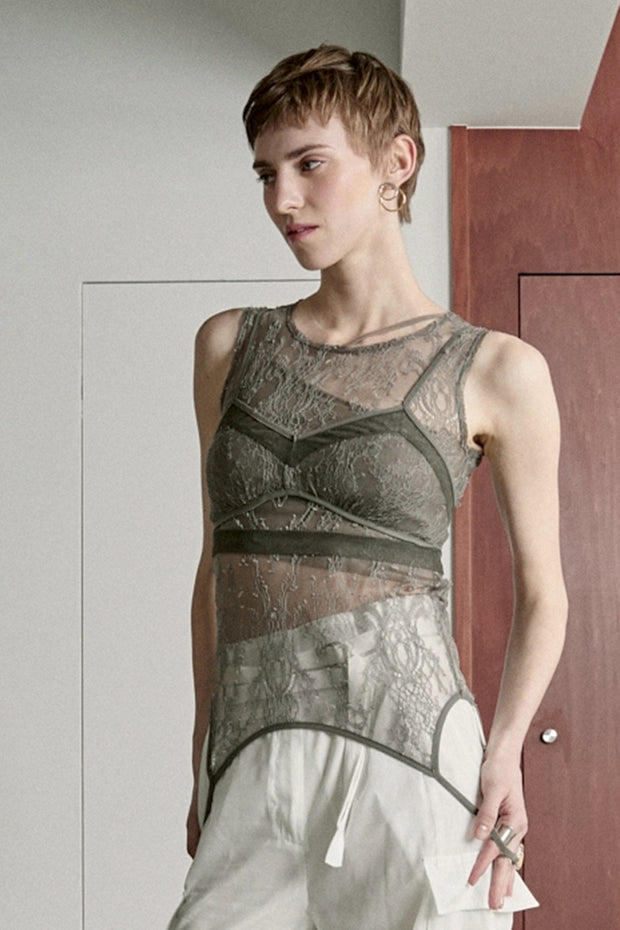 【先行予約】レイヤードタンク Gray Beige