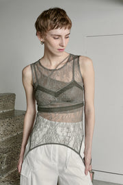 【先行予約】レイヤードタンク Gray Beige