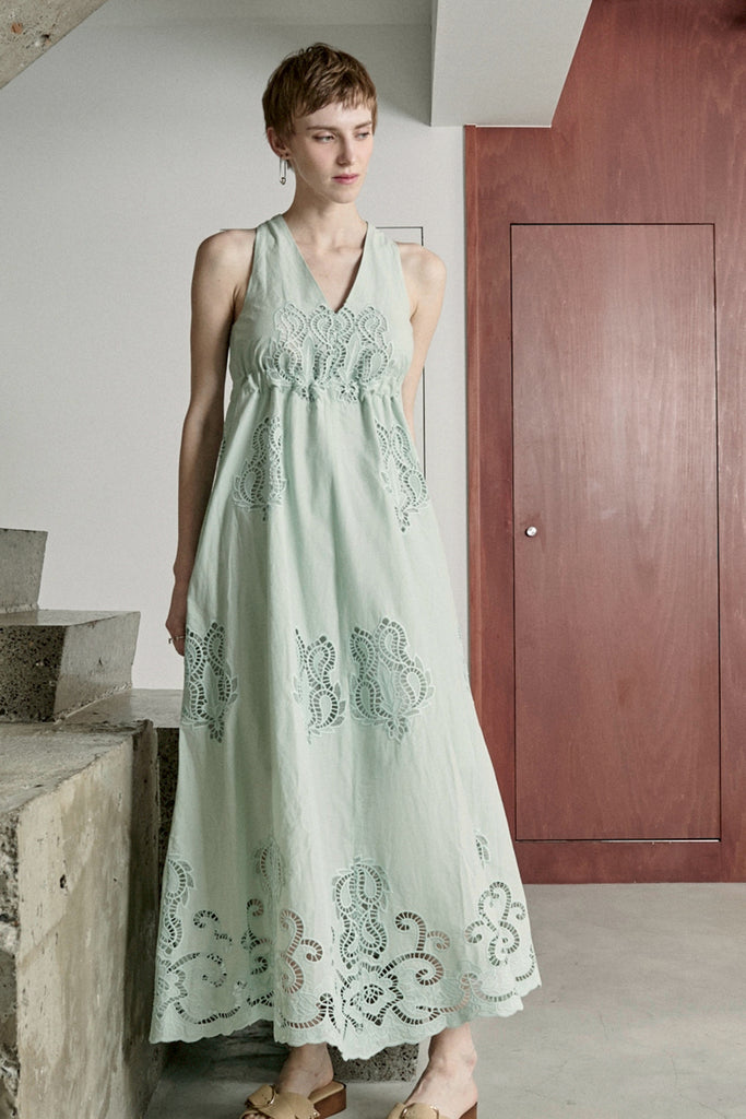 Embroidery Lace Dress Mint Green – WRINN OFFICIAL