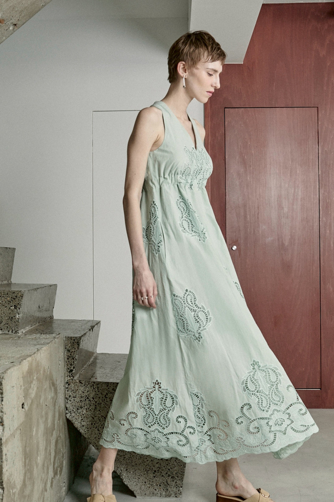 一点物　ミントグリーン 希少 ヴィンテージレースドレス Embroidery Lace Dress Mint Green – WRINN OFFICIAL