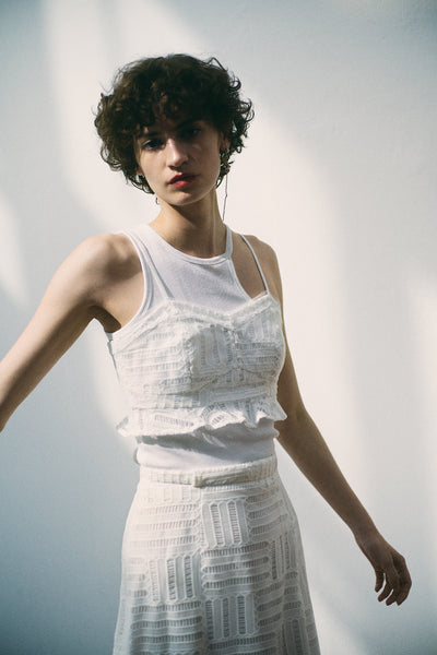 Lace × Tulle Bra Top White – WRINN OFFICIAL
