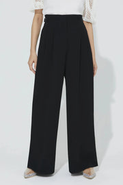 High Waist Tuck Pants Black
