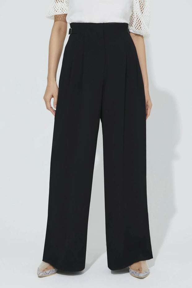High Waist Tuck Pants Black