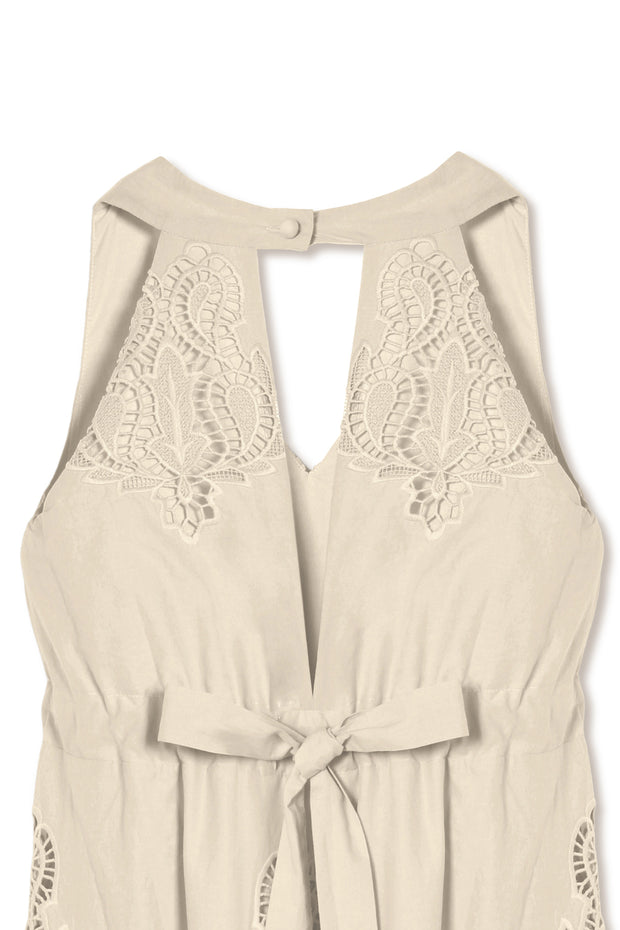 【先行予約】刺繍レースドレス Off White