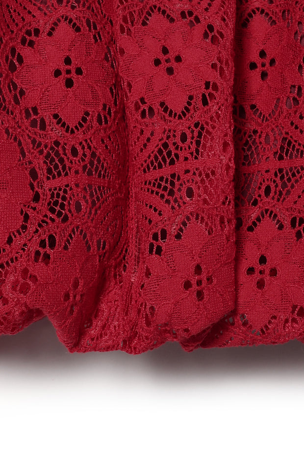 【先行予約】レースワンショルトップ Red