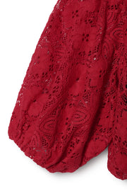 【先行予約】レースワンショルトップ Red