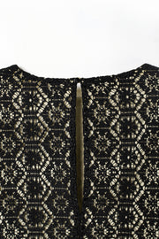 Tulle Layered Lace Top Black