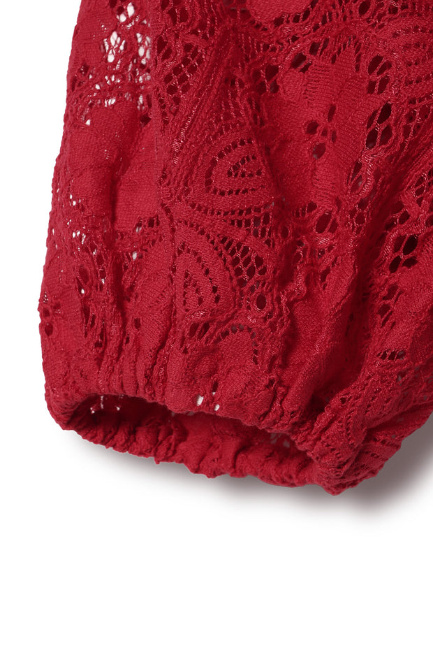 【先行予約】レースワンショルトップ Red