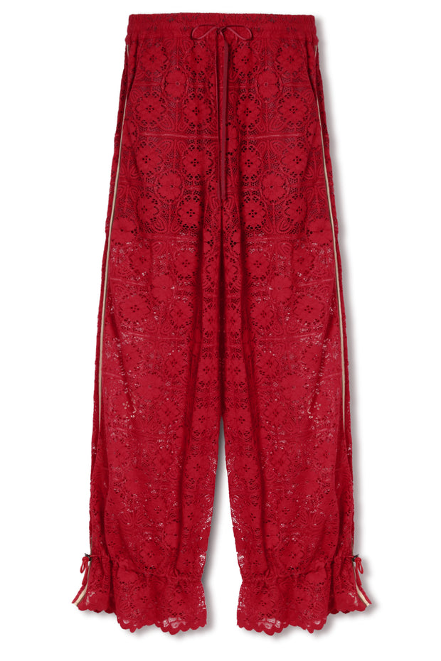 【先行予約】レースワイドパンツ Red