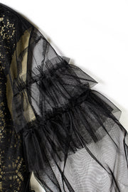 Tulle Layered Lace Top Black