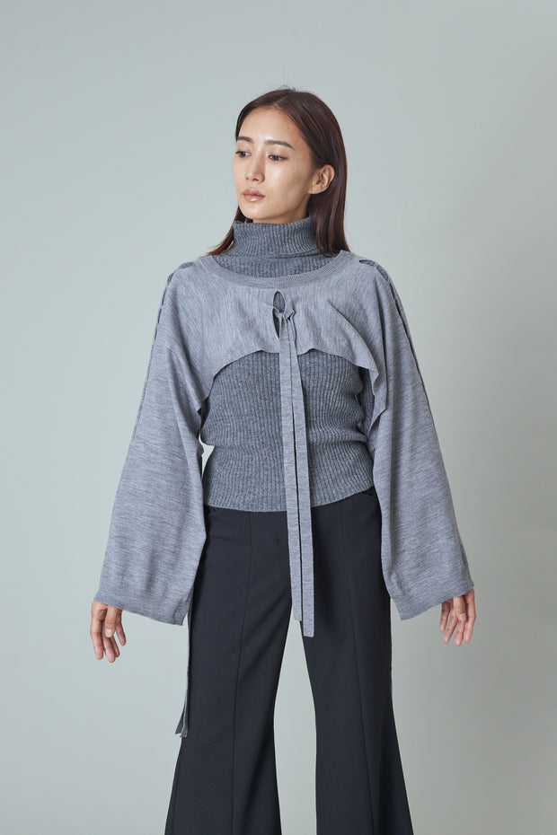 2 Way Knit Vest Charcoal Gray