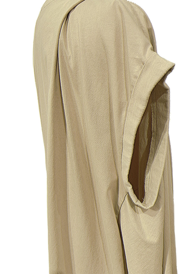 Side Drape Jersey  Tunic Camel